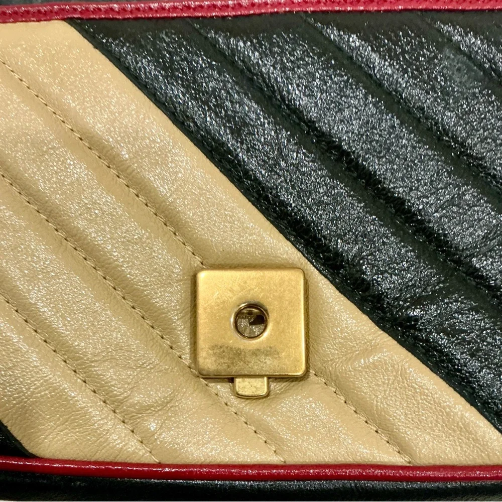 ✨💎RARE💎✨GUCCI Marmont Multicolor Leather Flap Chain Bag w/Dusty and Gift! - Picture 12 of 14